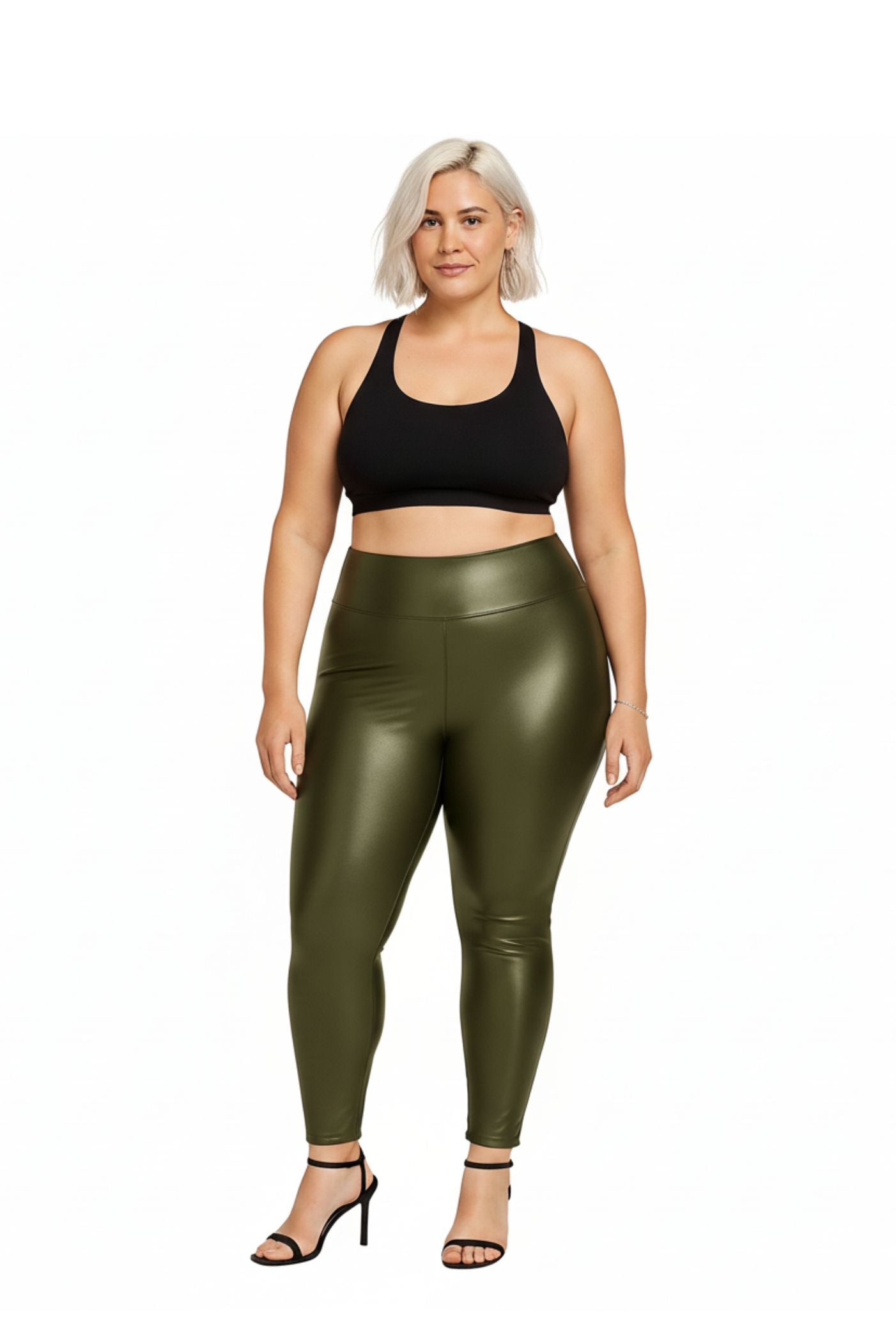 High Waisted Faux Leather Leggings