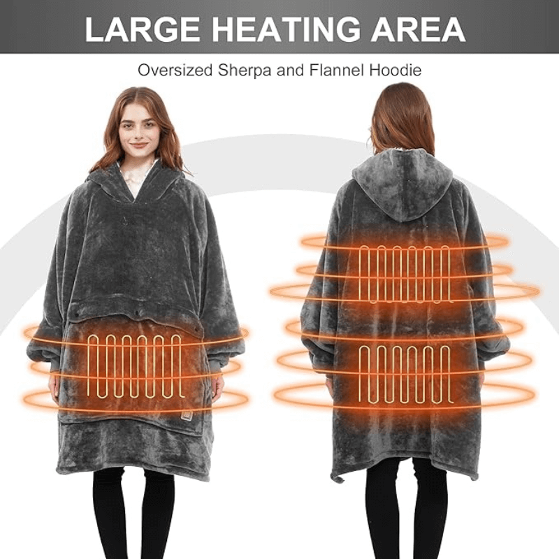 SnuggleHeat™ USB Heated Hoodie Blanket