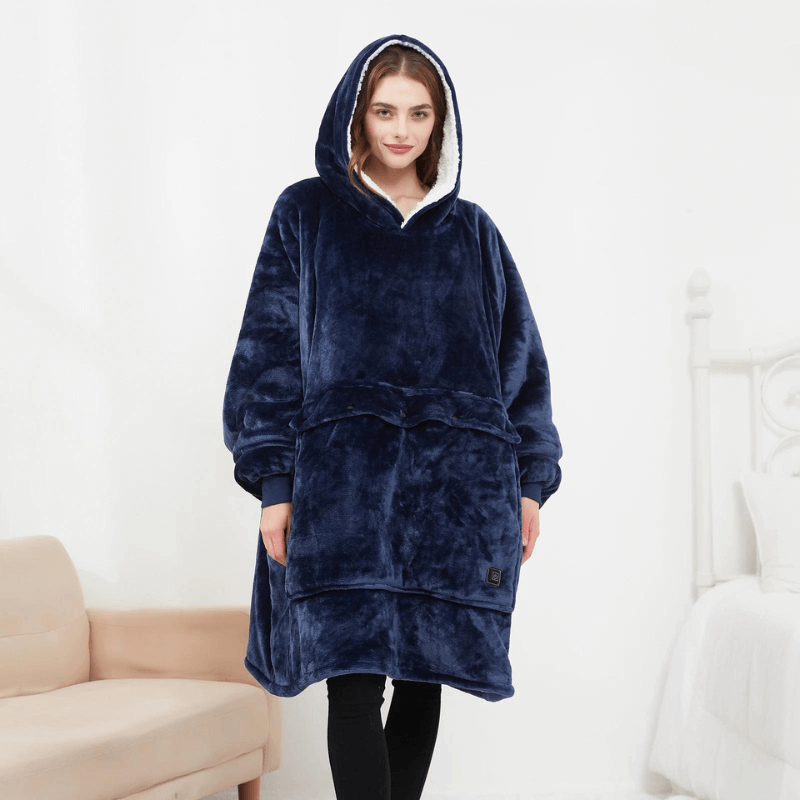 SnuggleHeat™ USB Heated Hoodie Blanket