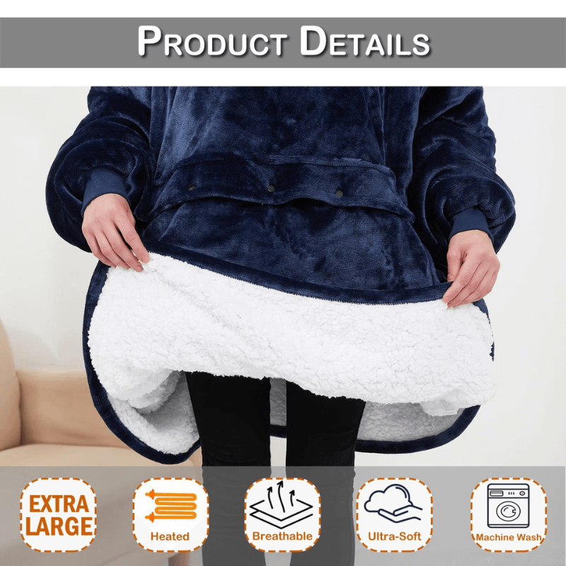 SnuggleHeat™ USB Heated Hoodie Blanket