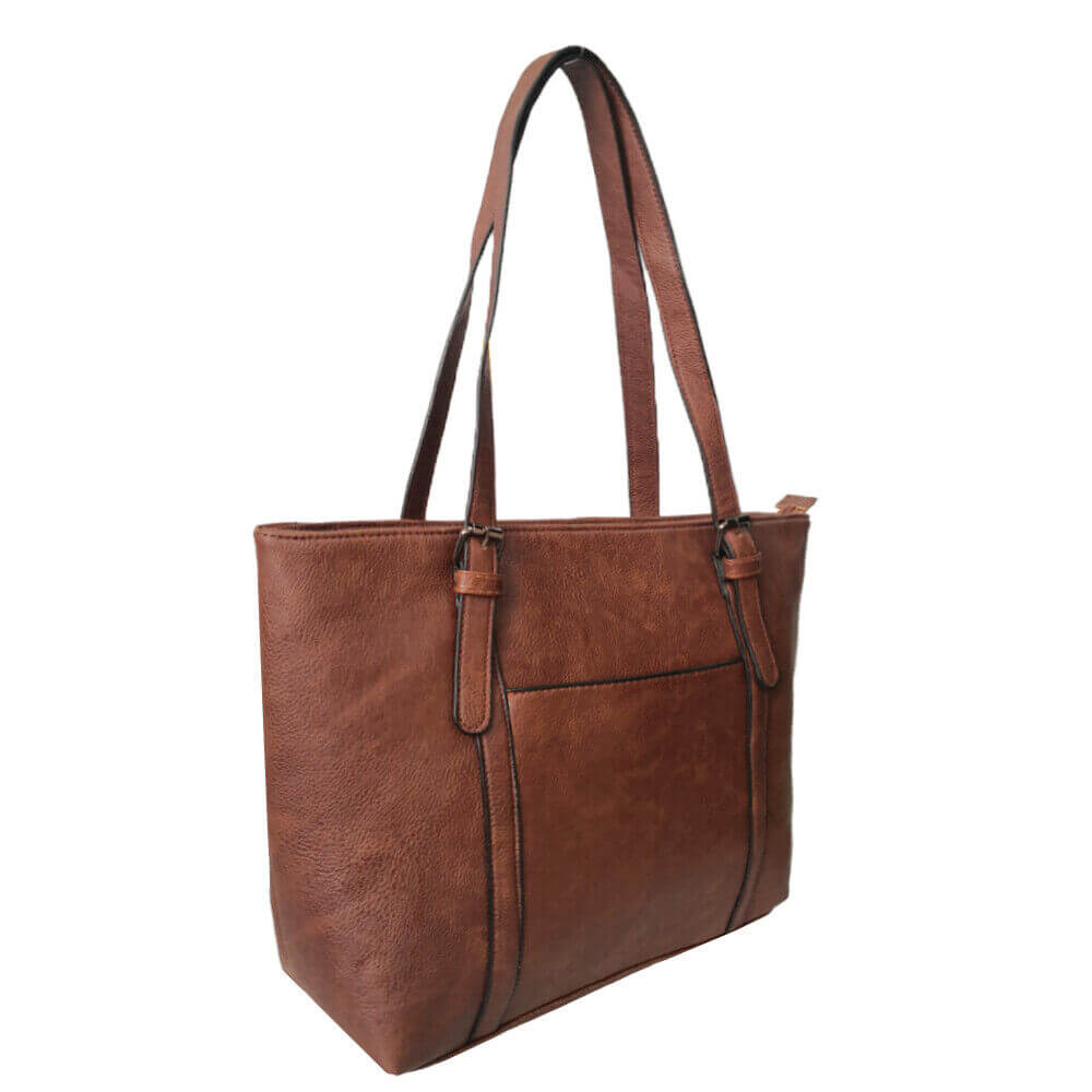 Faux Leather Tote Shopper Handbag