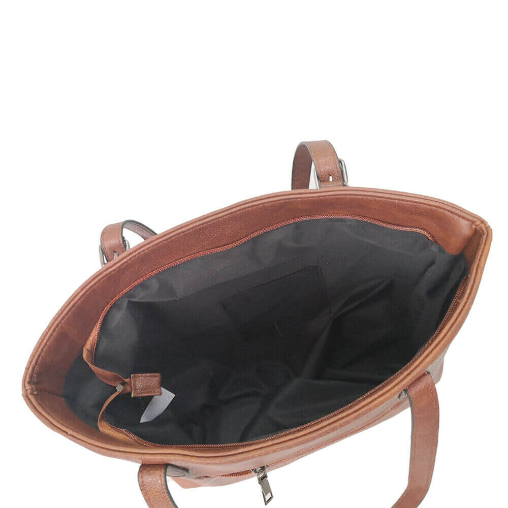 Faux Leather Tote Shopper Handbag