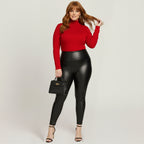 Queen Curve Stretchy Faux Leather Leggings