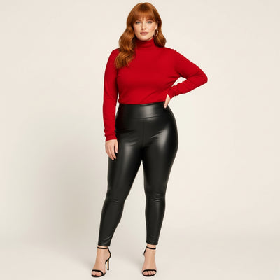 Queen Curve Stretchy Faux Leather Leggings
