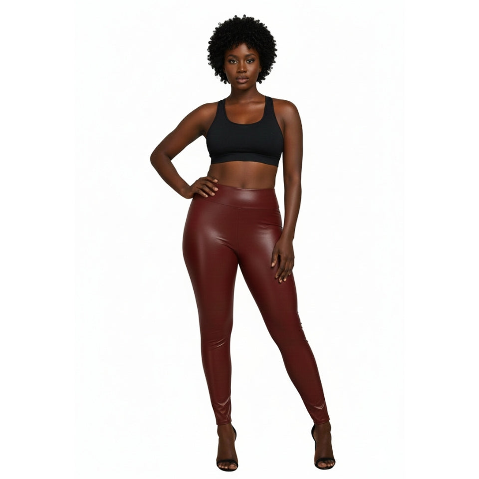 High Waisted Faux Leather Leggings