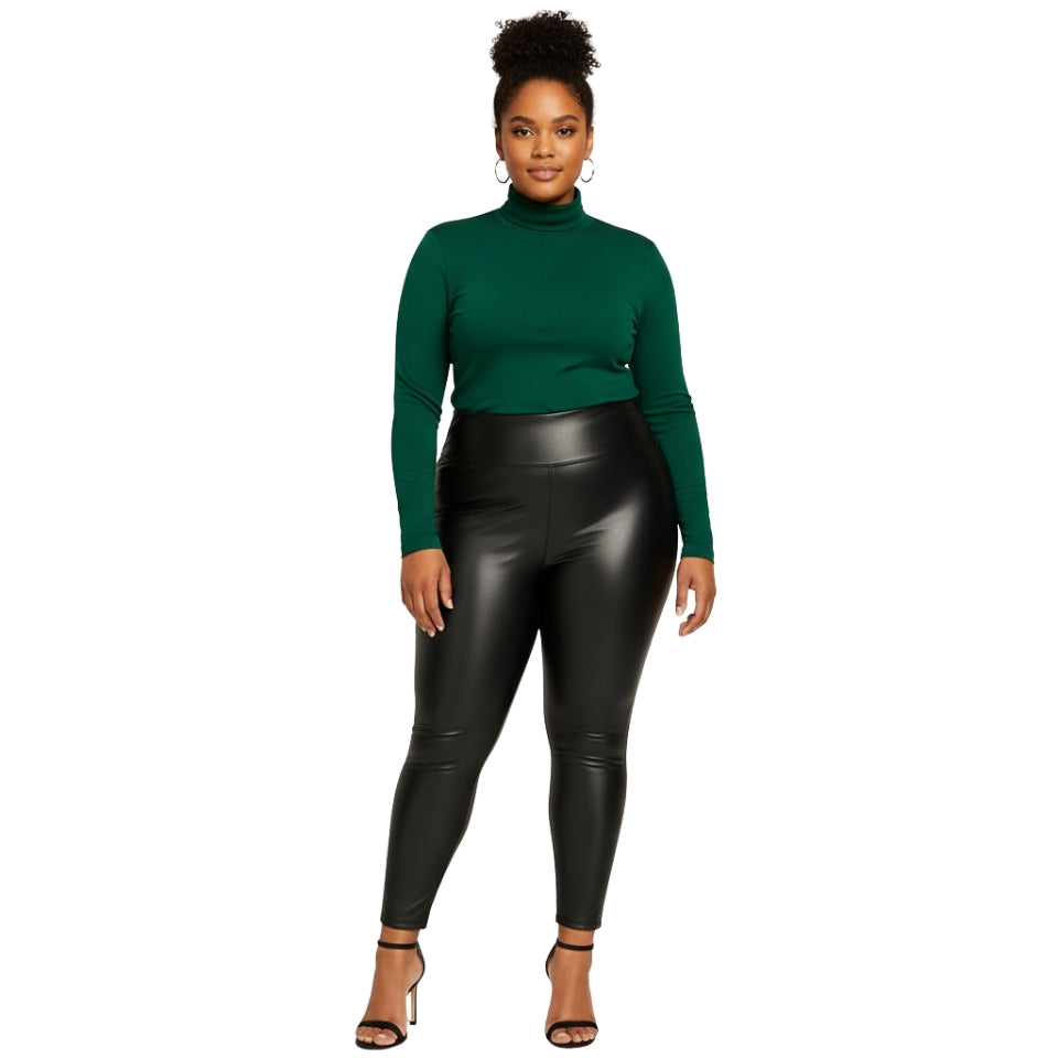 Queen Curve Stretchy Faux Leather Leggings