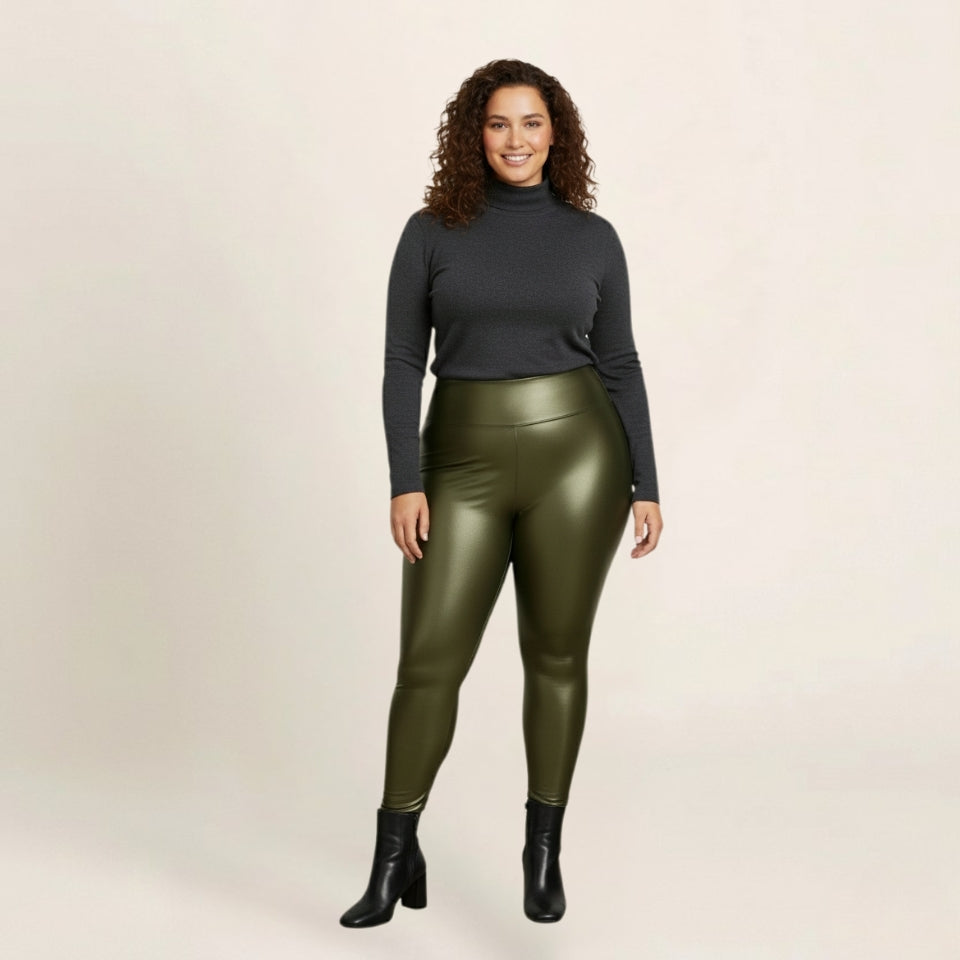 High Waisted Faux Leather Leggings