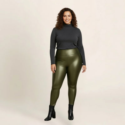 High Waisted Faux Leather Leggings