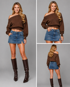 Élodie Off-Shoulder Knit Sweater