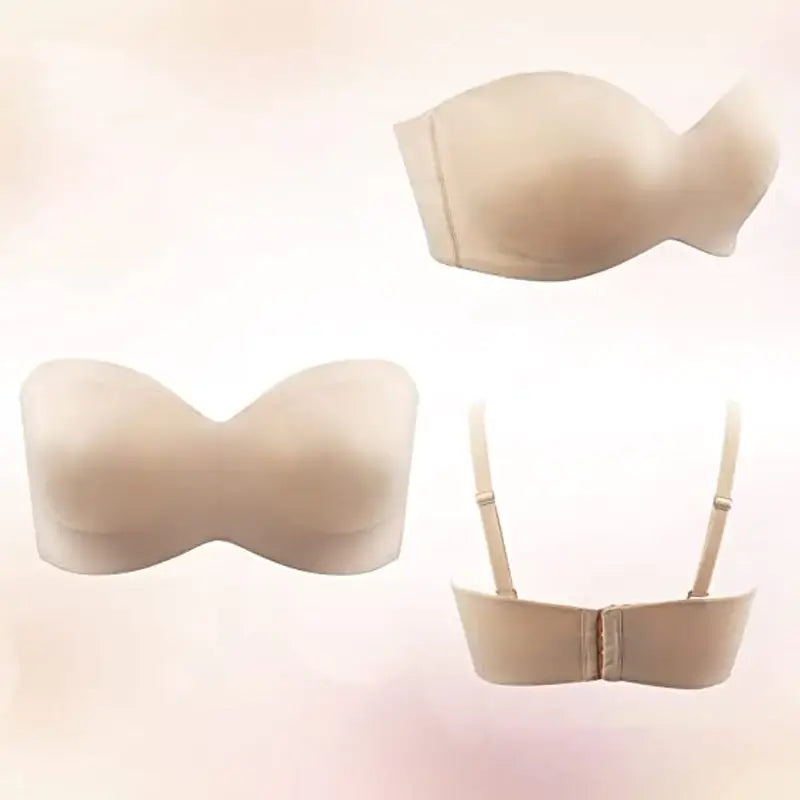 Brisk Rhythm Invisible Bandeau Bra With Support,Strapless Comfort