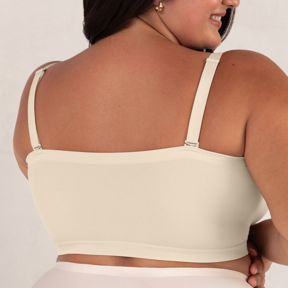 Convertible Strapless Bandeau Bra with Wireless Comfort, Anti-Slip Grip & Removable Straps