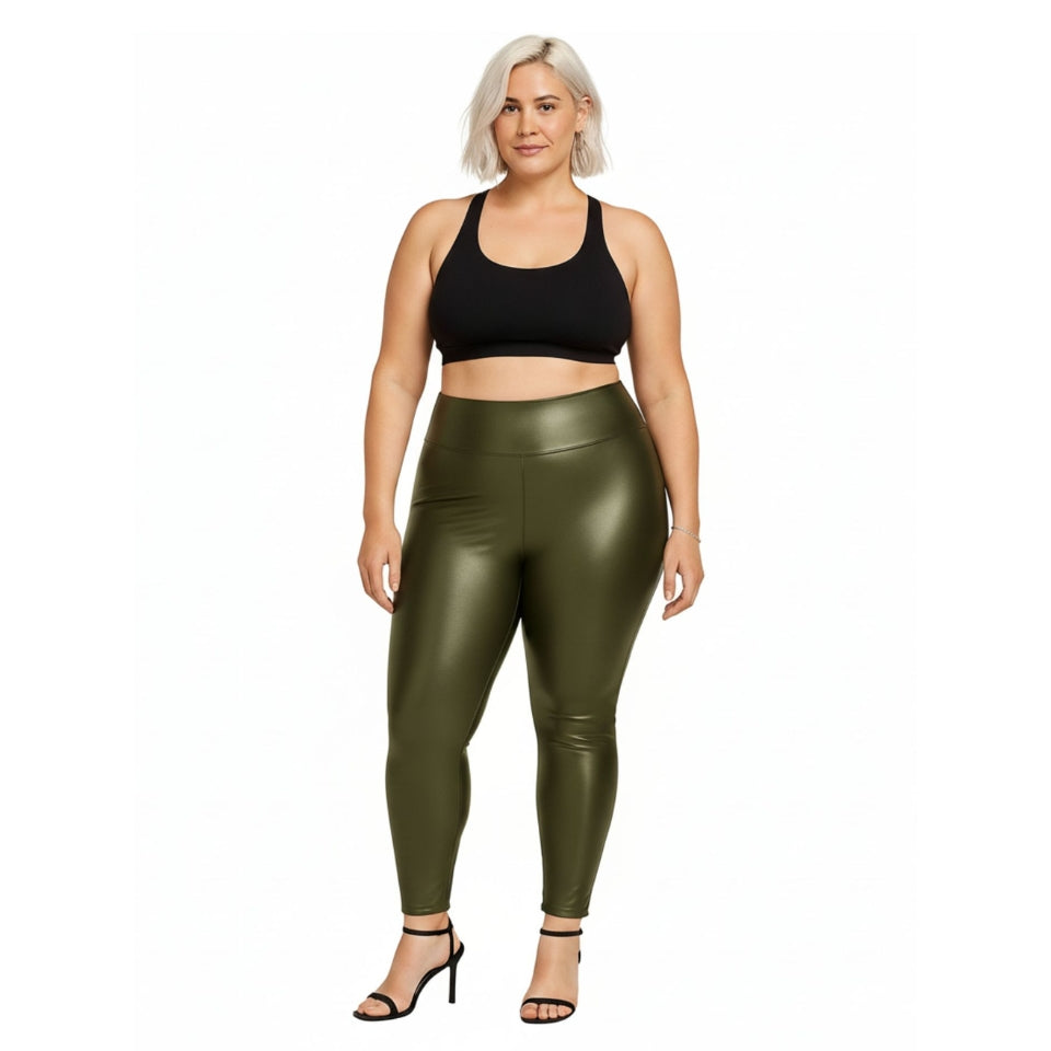 High Waisted Faux Leather Leggings