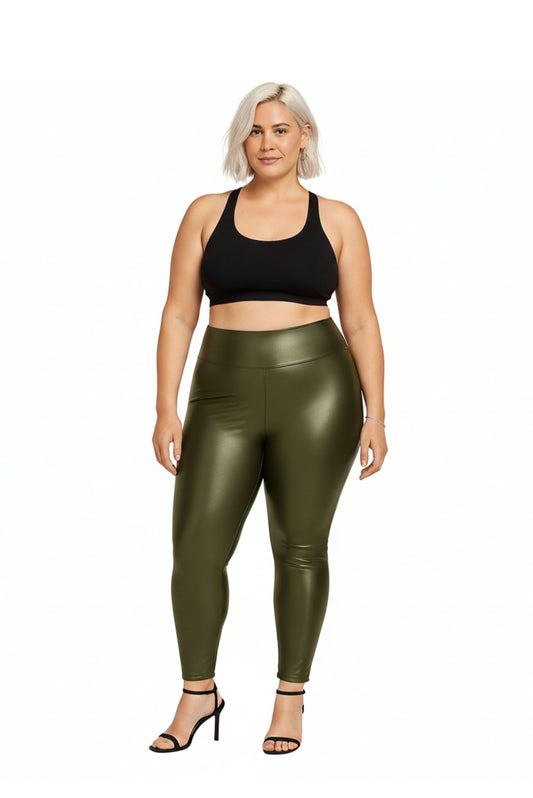 High Waisted Faux Leather Leggings