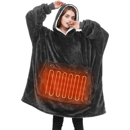 SnuggleHeat™ USB Heated Hoodie Blanket