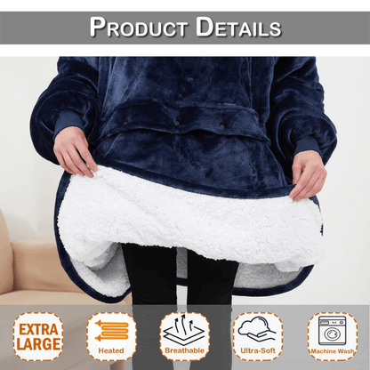 SnuggleHeat™ USB Heated Hoodie Blanket
