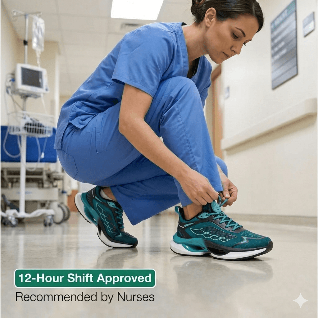 Orthopedic Hands-Free Walking Sneakers –  Comfort & Wide Toe Fit for Nurses