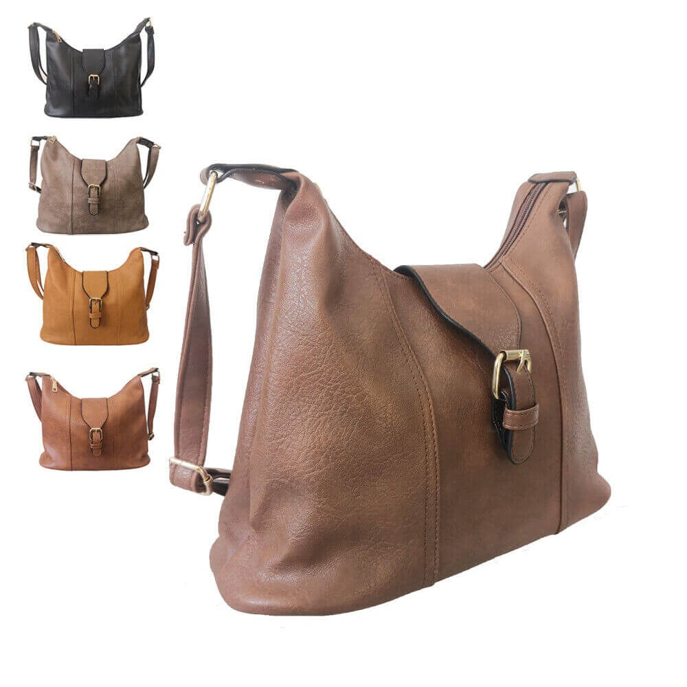 Faux Leather Shoulder Handbag