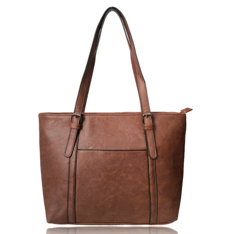 Faux Leather Tote Shopper Handbag