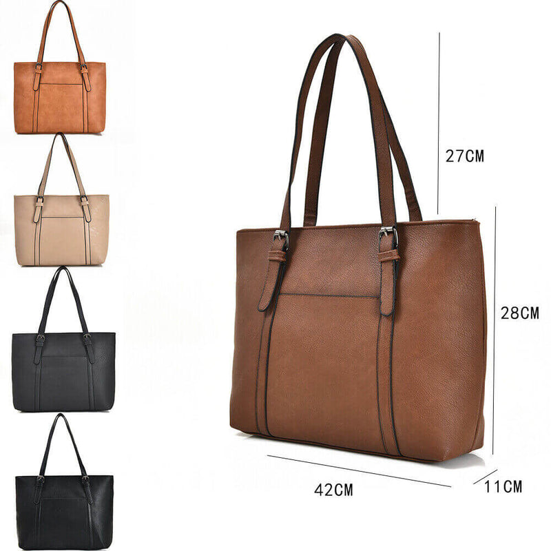 Faux Leather Tote Shopper Handbag