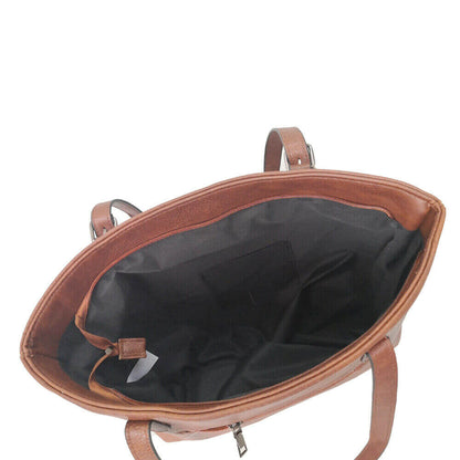 Faux Leather Tote Shopper Handbag