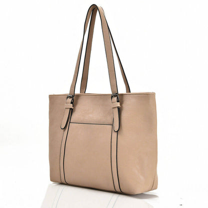 Faux Leather Tote Shopper Handbag