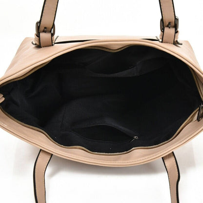 Faux Leather Tote Shopper Handbag