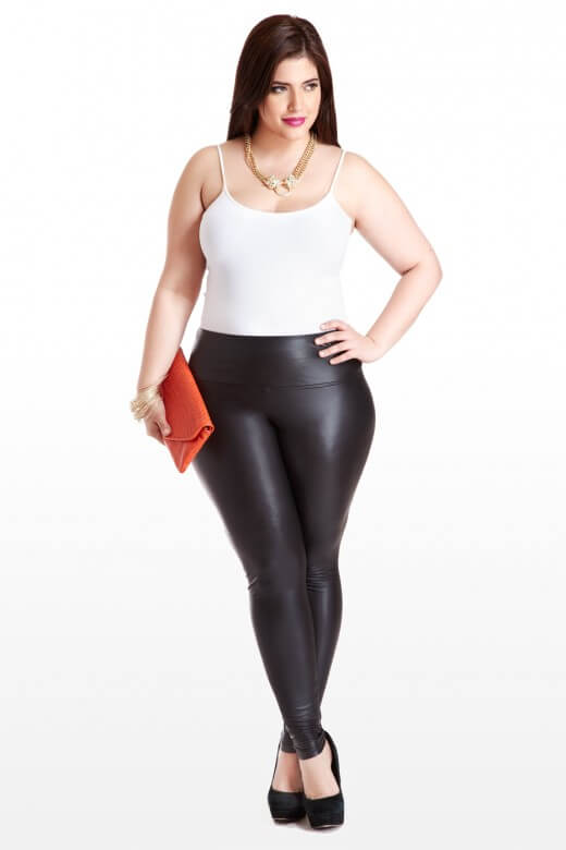 Queen Curve Stretchy Faux Leather Leggings