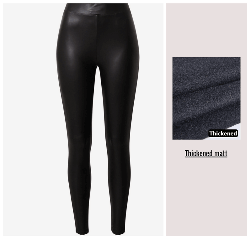 Warm Stretchy Fit Faux Leather Leggings