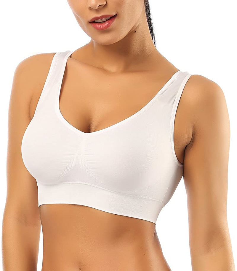 Womens Plus Size Wireless Bra Support Comfort Full Coverage Unlined No  Underwire Smooth Rose White 40F