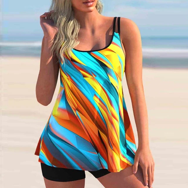 High Waist Fancy Tankini - Two Pieces Swimsuit