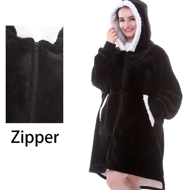 Oversized Winter Hoodies- With Zipper – Queen Curves